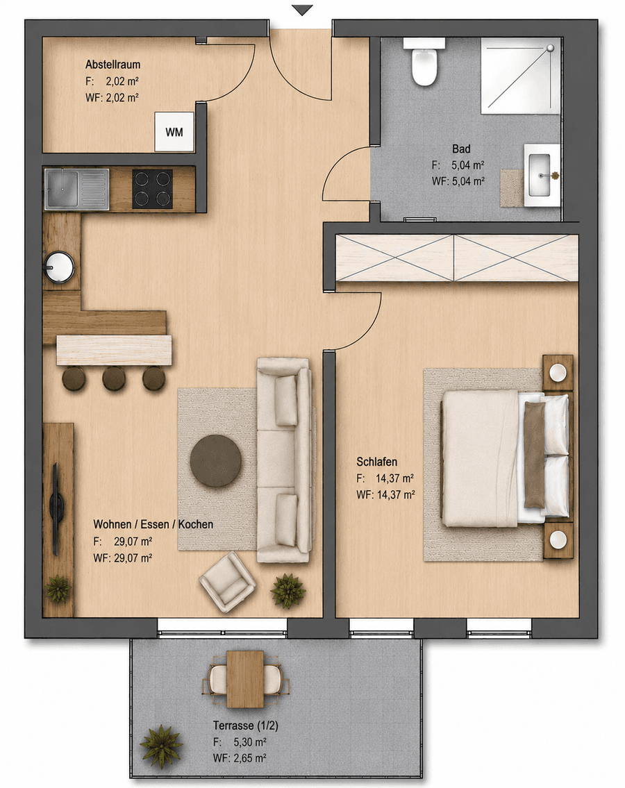 Barrierefreie 2-Zimmer-Neubauwohnung mit Terrasse – Modern wohnen mit Komfort, Salzgitter